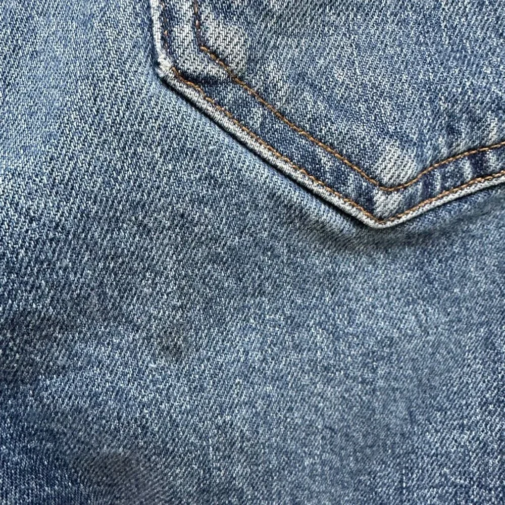Agolde Riley Crop Button Fly High Waist Straight Leg Blue Jeans Size 28 - Picture 5 of 16